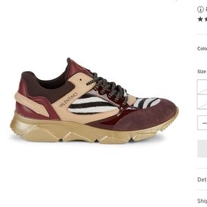 Valentino theo faux calf hair sneakers
